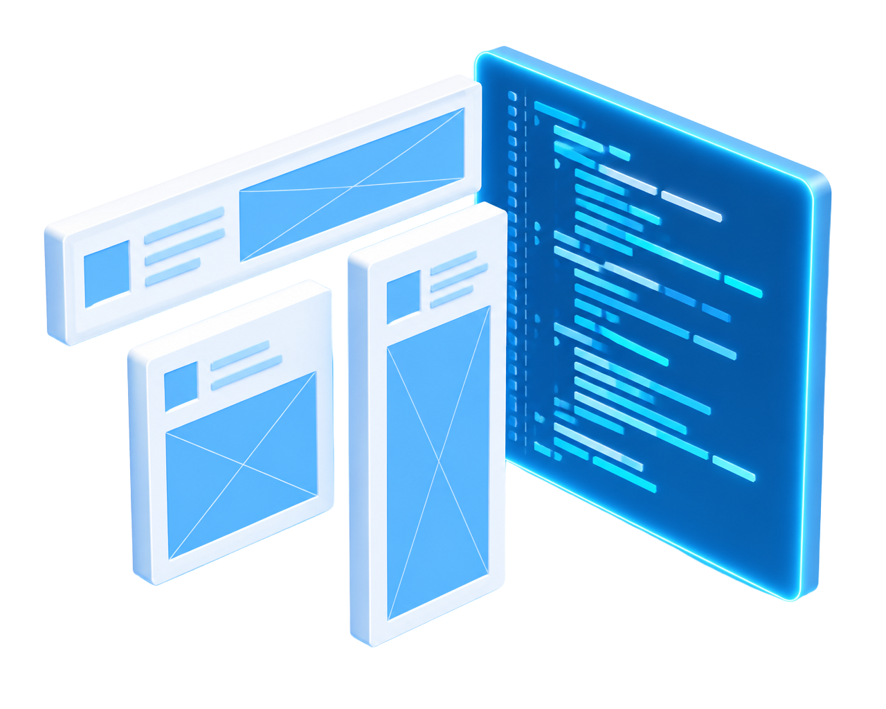 Illustration of floating banner frames in every supported ad size